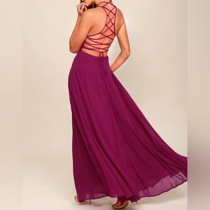 STRAPPY TO BE HERE MAGENTA MAXI DRESS